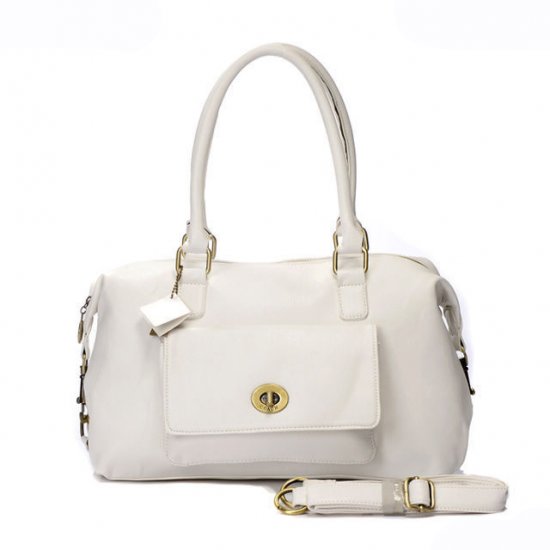 Coach Madeline East West Medium White Satchels ARC | Women - Click Image to Close